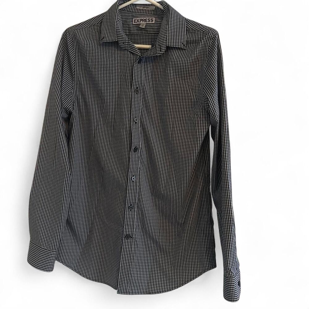 Express Men's Black and white gingham Shirt